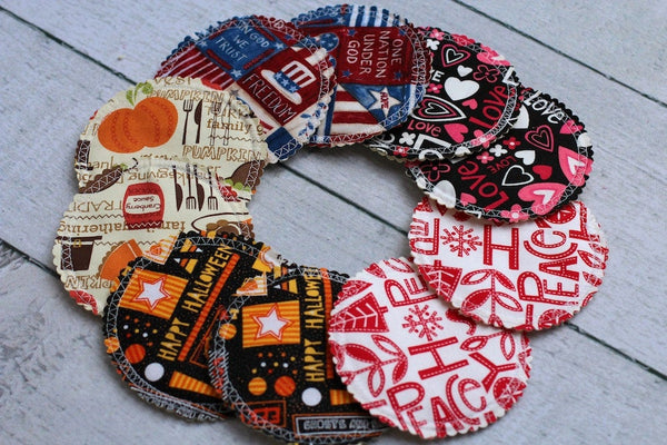 Organic Nursing Pads w Bamboo and PUL/ Holiday Set / 10 pads/ - Willow Mint Props