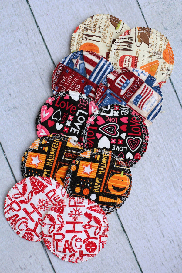 Organic Nursing Pads w Bamboo and PUL/ Holiday Set / 10 pads/ - Willow Mint Props