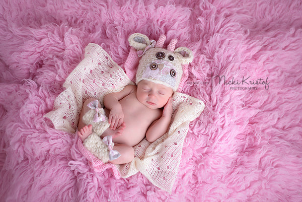 Baby Cow Hat and Legging Set - Willow Mint Props