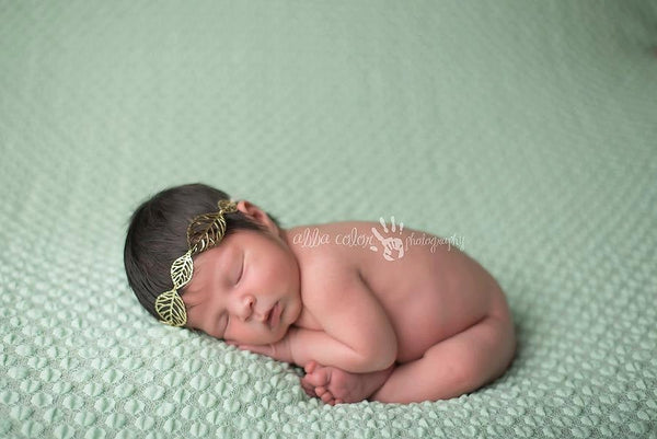 Gold Leaf Mohair Tieback - Willow Mint Props