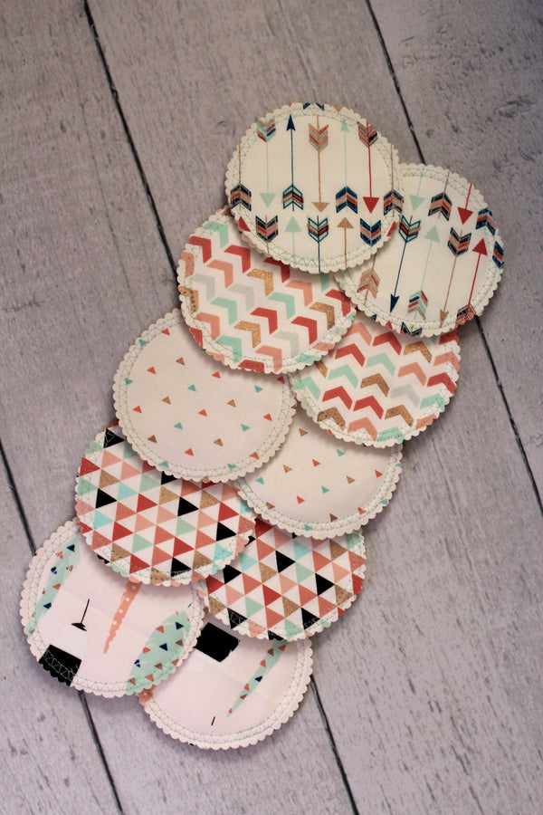 Organic Nursing Pads w Bamboo and PUL/ 10 pads/ - Willow Mint Props