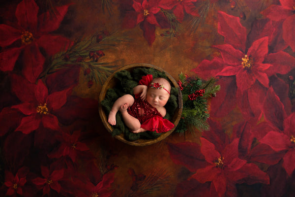 Red Flutter Sleeve Geo Romper