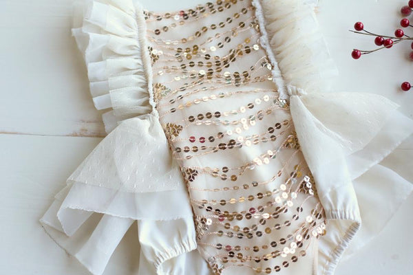 Gold String Sequin Romper