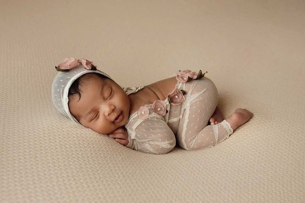 London Rose Romper with Matching Bonnet