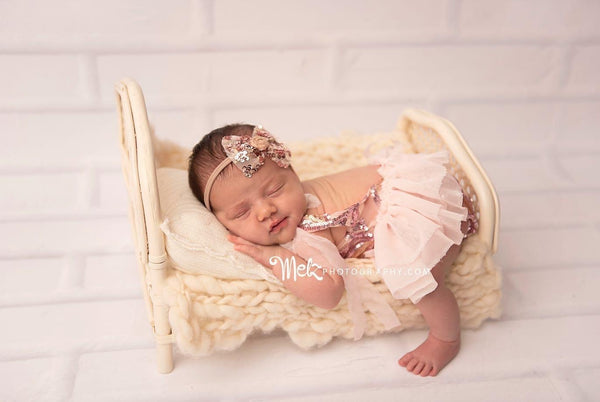 Pink and Gold Sequin Tie Romper