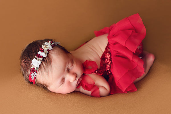 Red Sequin Tie Dress