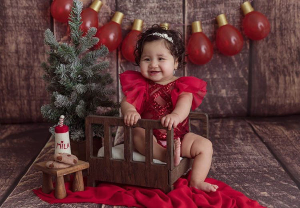 Red Flutter Sleeve Geo Romper