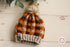 Hand Knit Checker Pom Pom Hat / Beanie - Women/ Teen Size