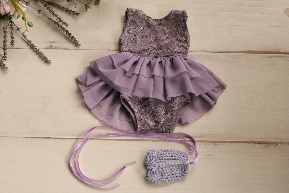Lavender Newborn Ballerina Dress and Shoes