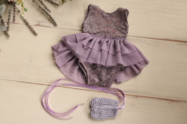 Lavender Newborn Ballerina Dress and Shoes - Willow Mint Props