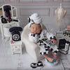 Stripe CC Robe with Matching Slippers, Headband and Head Towel