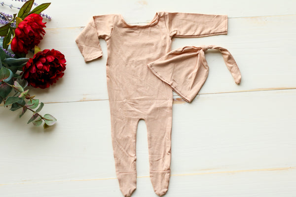Fall Collection/ Newborn Pajama Set/ Camel