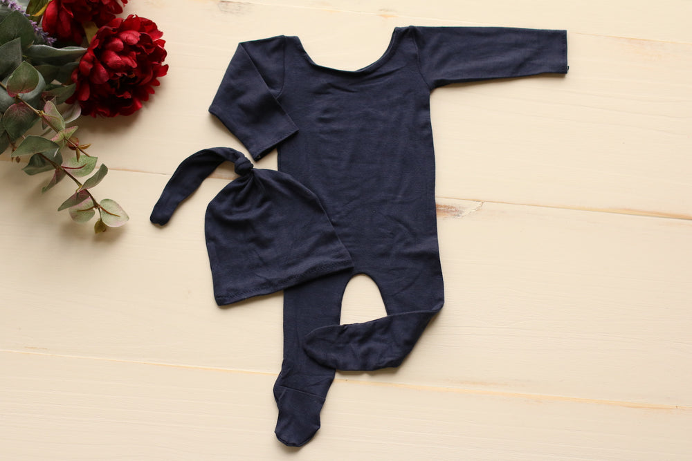 Fall Collection/ Newborn Pajama Set/ Navy