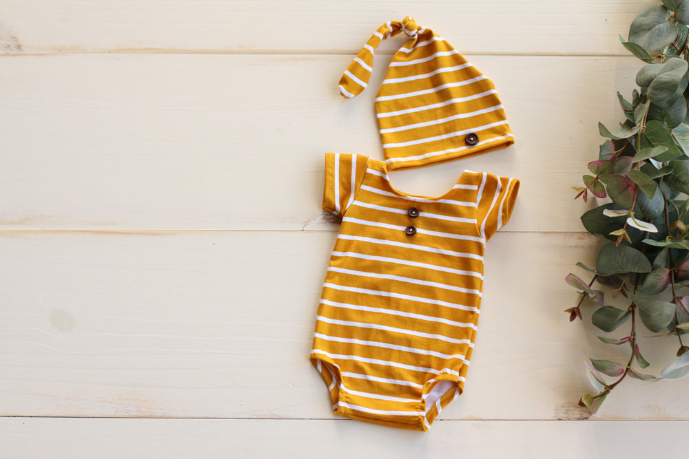 Mustard Stripe Set Newborn