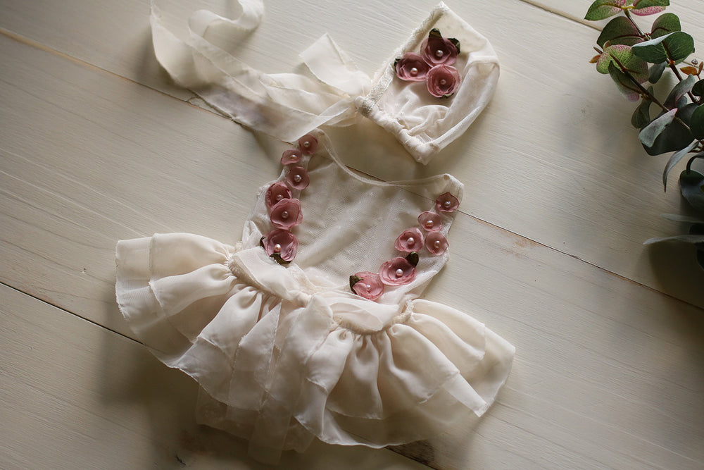 London Rose Dress with Matching Bonnet Newborn