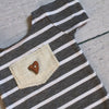 Boy Romper / Onesie Prop / Heart Button / White and Grey Stripes - Willow Mint Props