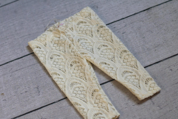 Lace Pants / Girl Lace Leggings / Cream - Willow Mint Props