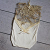 Sheer Gold Lace Romper / V Back Onesie with Pearl Accents - Willow Mint Props