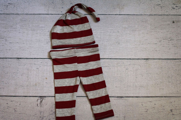 Knot Hat and Pant Set / Stripes - Willow Mint Props