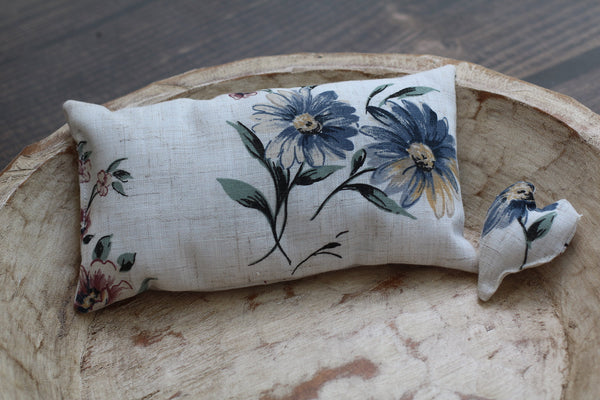 Floral Posing Pillow with Matching Floral Pillow Heart - Willow Mint Props