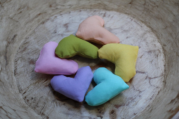 Pastel Rainbow Pillow Heart Set / Rainbow Hearts /  Heart Props - Willow Mint Props