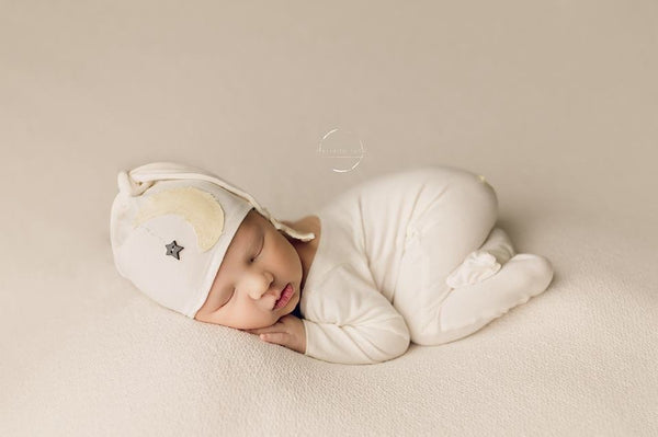 Star and Moon Romper & Hat Set - Willow Mint Props