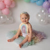 Rainbow  Romper / 6-12 months / Cake Smash Outfit - Willow Mint Props