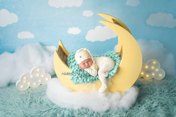 Star and Moon Romper & Hat Set - Willow Mint Props