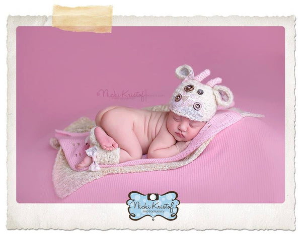Baby Cow Hat and Legging Set - Willow Mint Props