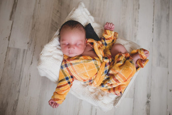 Yellow Plaid Newborn robe
